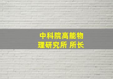 中科院高能物理研究所 所长